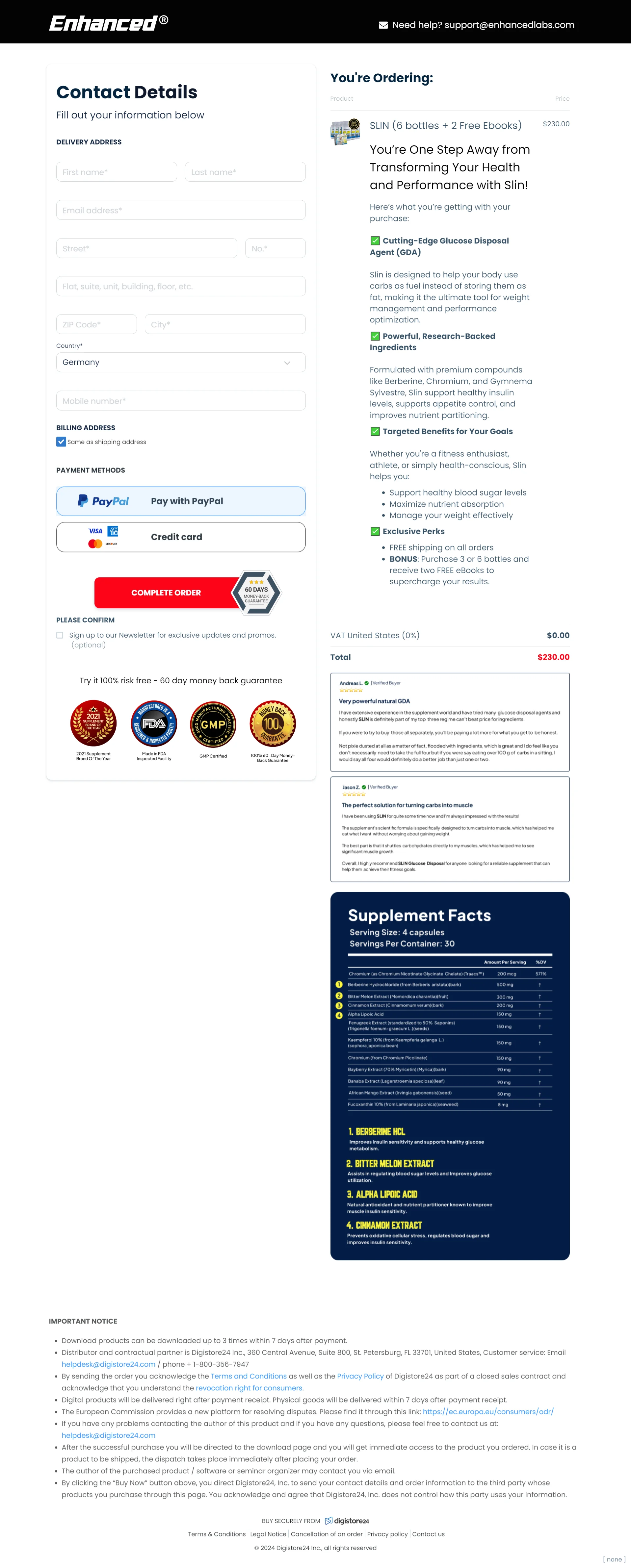 Slin order form